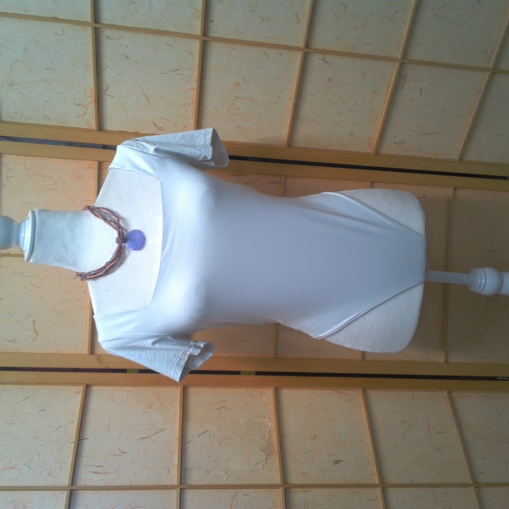 House Of Harlow Cream Short Sleeve Body Suit Size M